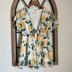 Pink Lily lemon romper